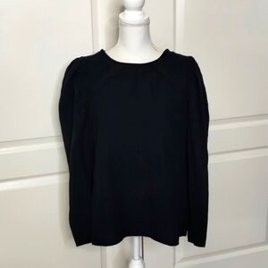 Universal Thread women's XL black gauge material puff sleeve blouse